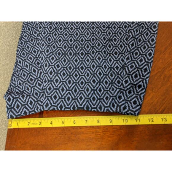 Zara Trafaluc Short ALine Skirt Small Navy Geometric Pleated Micro‎ Mini Flowy - Picture 5 of 9